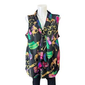 Lauren Ralph Lauren Black Multicolor Blouse